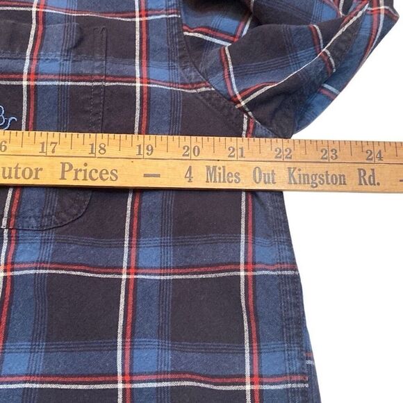 Bit & Bridle Navy Red Plaid Long Sleeve Button Up Shirt Men Size Medium - Picture 9 of 11